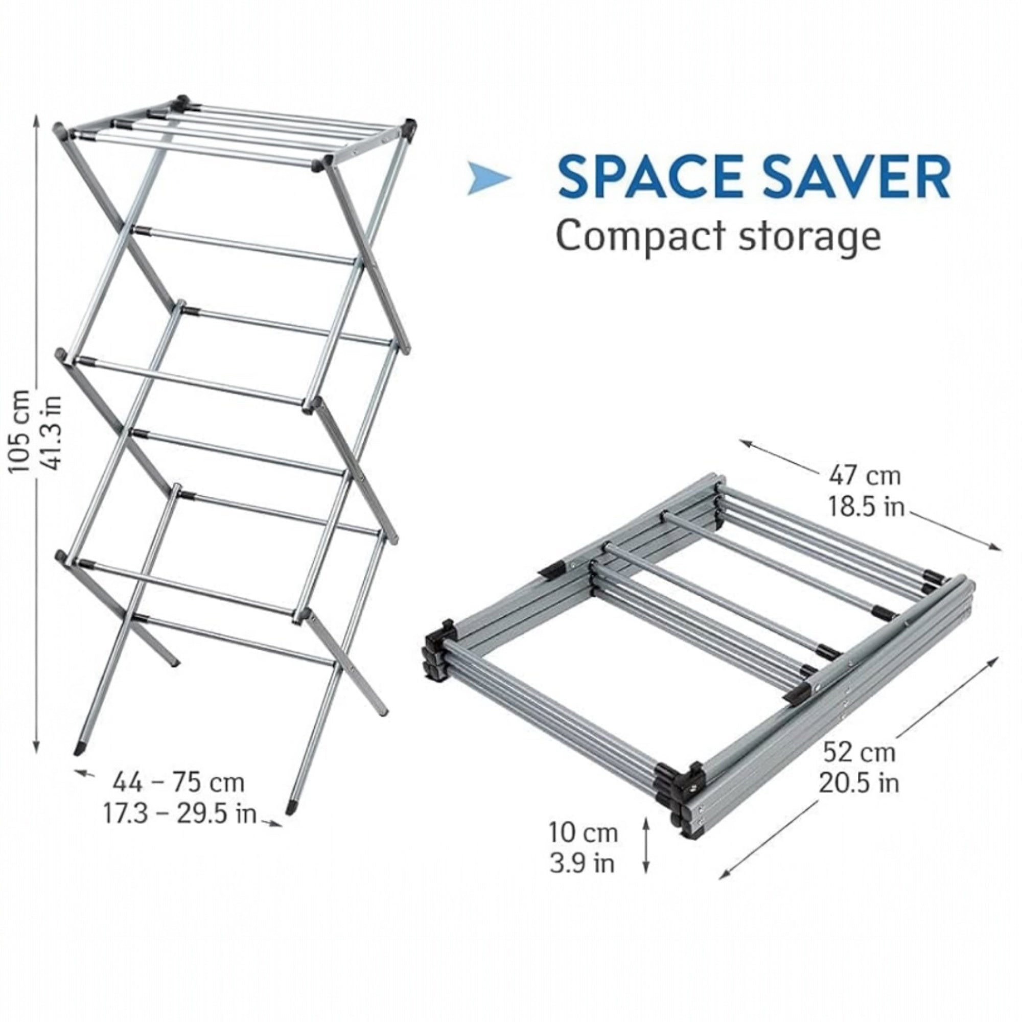Estructura plegable para secar ropa, estructura de secado de acero portátil, resistente a la corrosión, extensible y ajustable a la cantidad de ropa, estructura de secado de metal vertical plegable con 3 niveles, estructura de secado de rop