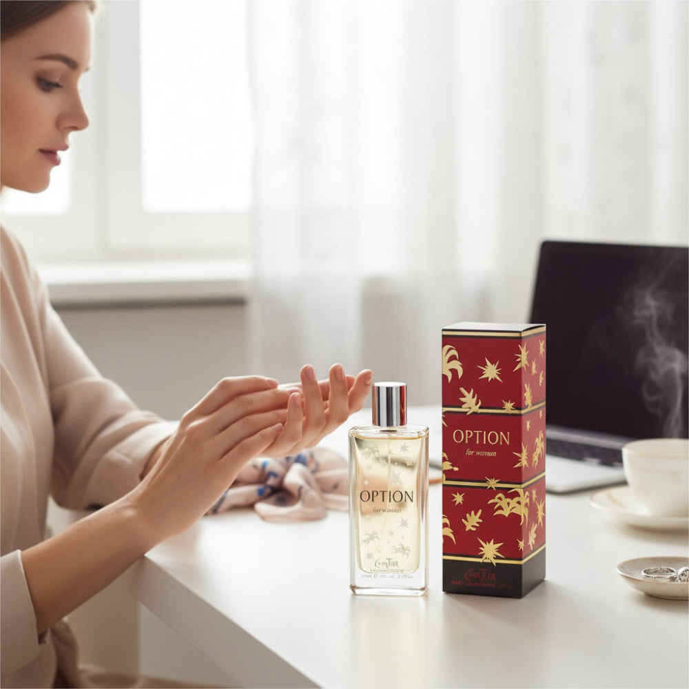 Everlyx - Perfume Option para mujer by Chatler Eau de Parfum 100ml aroma dulce y floral con toque cálido fragancia femenina intensa y elegante detail image