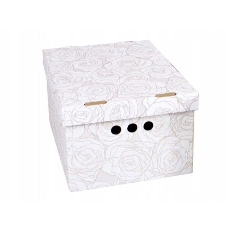 Caja de almacenamiento decorativa de cartón, 1 pieza, con estampado, para ropa, artículos pequeños, documentos, ideal para hogar, oficina o armario, dimensiones: 35x26.3x18.6 cm