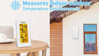 1 pieza GEEVON Medidor de temperatura sin varillas digital para interior y exterior con hora, máxima, mínima, monitor de temperatura con medición de 200 pies/60 m, medidor de temperatura ambiente sin batería, servidor sin función de transmisión