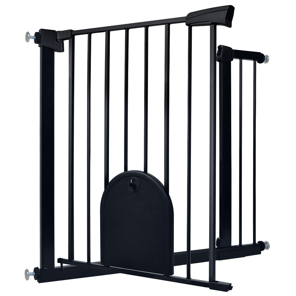 Puerta de seguridad para escaleras y puerta para animales, puerta de seguridad N Stop sin taladrar con rejilla de metal