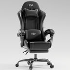 Silla Gaming con Cojín de Resortes de Bolsillo, Silla de Computadora Ajustable en Altura, Silla Ergonómica para Adultos con Soporte Lumbar de Masaje, Silla con Función Giratoria, para Gaming u Oficina