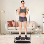 Plataforma de vibración, 5 programas de entrenamiento + 99 niveles de velocidad ajustables, tabla de masaje, cinturón de entrenamiento con diseño antideslizante, tabla de vibración para fitness en casa, entrenamiento de cuerpo completo, capacidad de peso