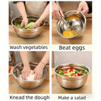 26 tazones para ensalada con tapas, 6 tazones mezcladores de acero inoxidable, 3 accesorios de cuchillo mezclador, 17 herramientas de cocina prácticas, antideslizantes, gadgets de cocina resistentes al óxido para ensaladas y más