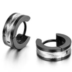 Jewelrywe Aros Pequeños Clásicos Acero Inoxidable Bicolor Aros Huggie Pendientes de Botón para Hombres y Mujeres