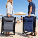 Tumbona Plegable Gravedad Cero Exterior, Silla Reclinable Ajustable Reforzada (Carga Máx 120kg), Portátil y Antideslizante para Jardín, Playa y Camping