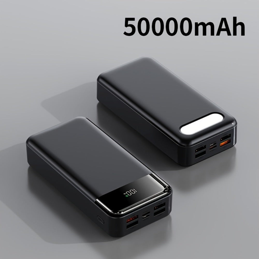 Power Bank de Gran Capacidad de 50000mAh con Pantalla LED de Energía y Carga Rápida de 22.5W - Luz para Camping al Aire Libre, Adecuado para iPhone, Android y Dispositivos Digitales, Regalo de Vacaciones
