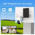 4 cámaras de seguridad de visión nocturna a color Laxihub, cámara de video PTZ Wifi, audio bidireccional, cámara de seguridad inalámbrica inteligente para el hogar con seguimiento de movimiento, alimentada por energía solar, monitoreo exterior y detección