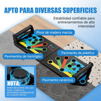 Tabla de flexiones multifuncional plegable，Entrenador de flexiones multifuncional plegable y portátil con asas antideslizantes y 2 bandas de resistencia. Diseño antideslizante, desmontable y fácil de guardar.barra de empuje para gimnasio en casa, manija d