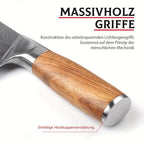 Cuchillo de Cocina Damasco, Maza de Carne y Verduras Forjada a Mano con una Hoja Afilada y un Mango Ergonómico Antideslizante Diseñado Específicamente para la Preparación Culinaria Presentado en una Elegante Caja de Regalo Ideal Como Regalo de Vacaciones