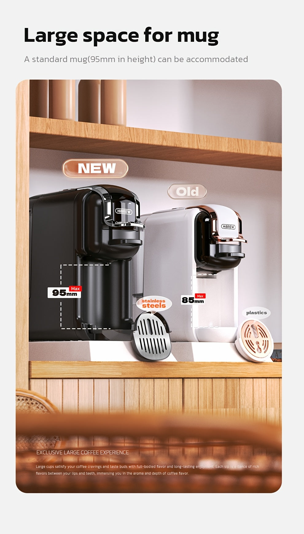 Cafeteras de cápsulas | Cafetera HiBREW 5 en 1 para cápsulas múltiples, café caliente/frío, DG Cappuccino Nes, para cápsulas pequeñas ESE Pod y