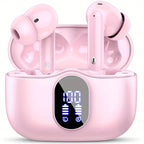 Auriculares Bluetooth | Auriculares inalámbricos 5.3 con estéreo de graves profundos, 36 horas de reproducción y estuche de carga LED, micrófonos