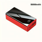Batería externa | Cargador USB rápido de 50000 mAh de capacidad extragrande con pantalla LED, linterna y reserva de energía de emergencia - Luz