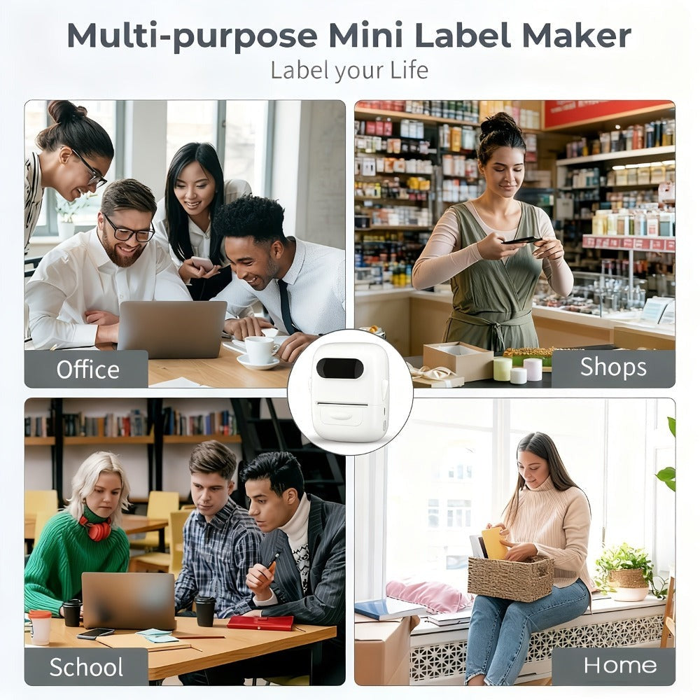 Impresora Térmica Portátil Mini Inalámbrica con Múltiples Plantillas, 1 Rollo de Papel Incluido, Conexión Inalámbrica a Smartphones y Computadoras, para Uso en Hogar y Oficina, Recargable por USB