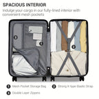 Maleta Rígida con Diseño Geométrico Elegante, Disponible en Tamaños de 20, 24 y 28 Pulgadas, Hecha de ABS+PC, con Cerradura TSA para Viajes Fáciles, Perfecta para la Vuelta al Cole o Regalos Navideños