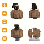 Imprescindible para viajes 2025: Bolso Duffel plegable aprobado por aerolíneas (18X14X8) con diseño de leopardo, equipaje de mano Tsa para hombres y mujeres, perfecto para escapadas de fin de semana