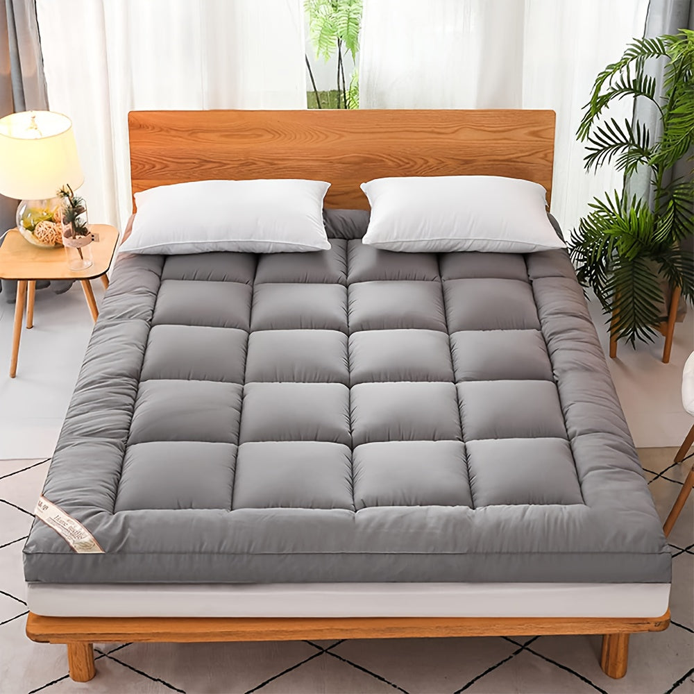 Cubrecolchón, Cubrecolchón Acolchado Ajustable Extrasuave y Transpirable para Espalda, con Bandas Elásticas Fuertes, Relleno y Cubierta de Poliéster de Felpa Suave, Transpirable, Comodidad de Lujo para Todas las Estaciones para Dormitorio, Habitación de I
