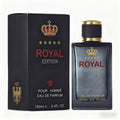 Perfume para hombre Colección Real (Fougere) | Botella profunda y lujosa decoración dorada, fragancia Fougere de limón y sándalo, fragancia de larga duración