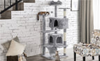 Costoffs Poste para Rascar de Gatos de 138 cm, Árbol Resistente con Pelota de Juego y Cueva para Gatos, Torre de Rascado y Escalada para Gatos, Casa para Gatos
