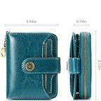 Billetera para mujer, protección RFID, billetera pequeña, multi-compartimento, bolso, monedero para mujer, billetera de cuero para mujer