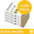 Infowerk Papel para Impresora, Papel de Copiadora 2000 Hojas 4 X 500 A4 80G Blanco Premium Certificado PEFC