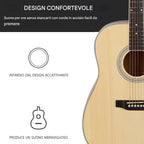 BAKAJI Guitarra Acústica Eléctrica de 41 Pulgadas con Estuche, Kit de Reemplazo de Cuerdas, Púas, Cable de Amplificador y Correa, Guitarra Folk Cutaway para Adultos y Principiantes