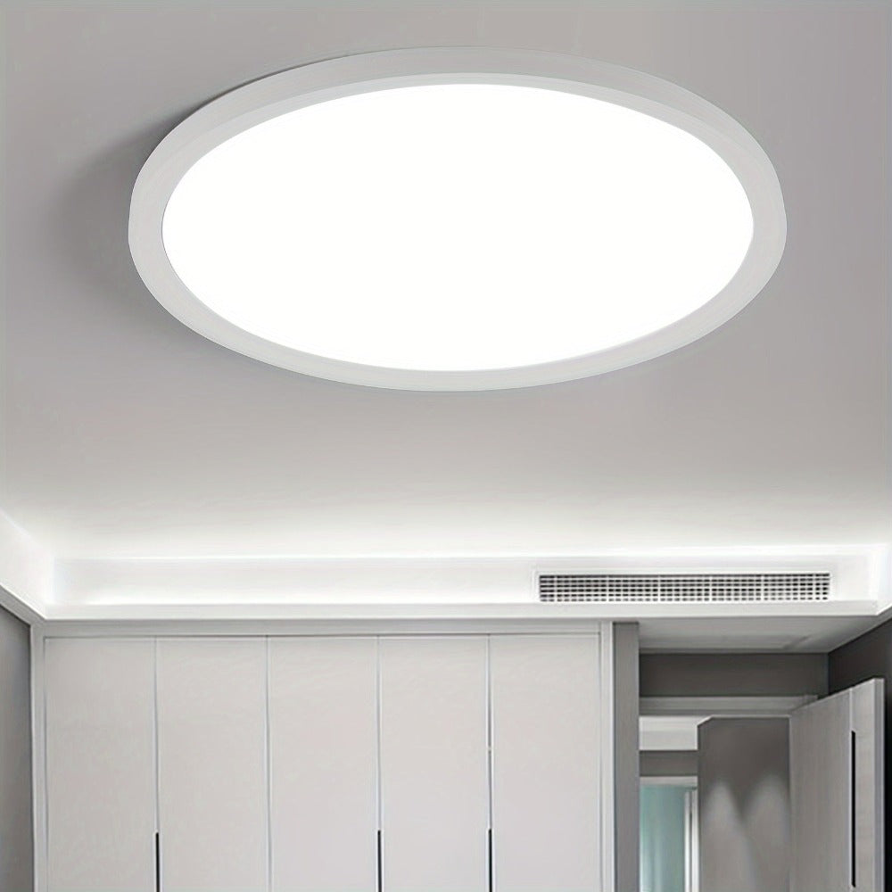 1pc Lámpara de Techo LED Ultra Delgada Redonda - Iluminación Moderna Minimalista Contemporánea, Semi-Encastrable/Montaje Empotrado, Eficiente en Energía, Blanco Frío (6500K) para Cocina, Baño, Sala, Oficina - Ideal para Decoración Hogareña Moderna, Diseño