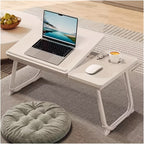 Mesa para cama/sofá portátil, bandeja para sofá, escritorio para el hogar, bandeja para desayuno con soporte para tazas, películas en la cama, marco para cama para portátil, mesa para cama con patas plegables artículos para el hogar.