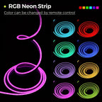 30m/20m/15m/10m/5m Luces LED Neon Flexibles Inteligentes con Control por App/Mando, Alta Calidad, Regulables, Lámpara RGB para Exteriores, Sincronización Musical o DIY, Función Temporizador para Habitaciones, Regalos
