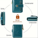 Billetera para mujer, protección RFID, billetera pequeña, multi-compartimento, bolso, monedero para mujer, billetera de cuero para mujer