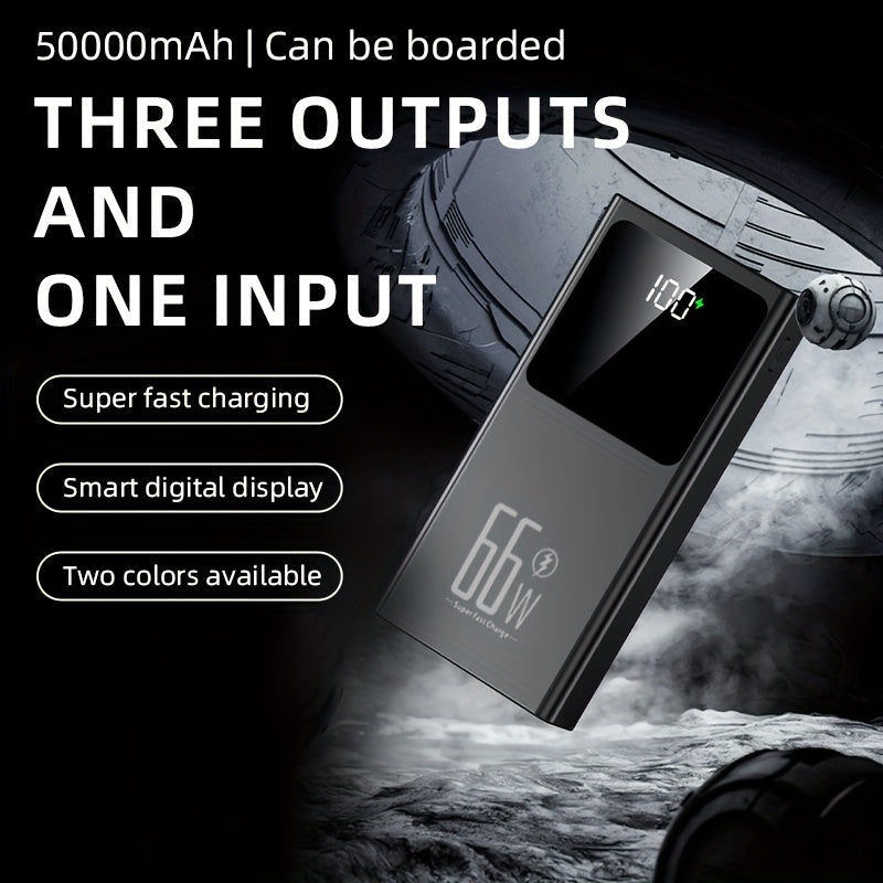 Batería externa | Batería Externa Portátil de 50000mAh, Carga Rápida Bidireccional, Batería de Respaldo de Energía de Emergencia para Exteriores