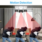 Cámara WiFi de doble banda 5G, monitoreo de seguridad sin varillas para el hogar 1080P - Cámara de seguridad con alarma y seguimiento giratorio de 355° con visión nocturna, control remoto por smartphone, un buen asistente de hogar para uso en interiores,