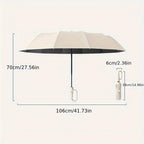 1 y 2 Especificaciones Opcionales, Paraguas Plegable con Hebilla Totalmente Automática, y Protección Solar, Adecuado Tanto para Hombres Como para Mujeres, Paraguas de Viaje, Con un Diámetro de 106cm/41.2 pulgadas Cuando Está Abierto, Robusto y Duradero, P