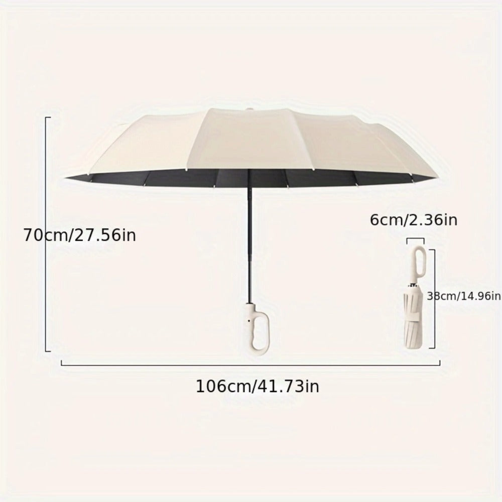 1 y 2 Especificaciones Opcionales, Paraguas Plegable con Hebilla Totalmente Automática, y Protección Solar, Adecuado Tanto para Hombres Como para Mujeres, Paraguas de Viaje, Con un Diámetro de 106cm/41.2 pulgadas Cuando Está Abierto, Robusto y Duradero, P