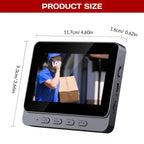 1pc Timbre Inalámbrico con Cámara Sin WiFi, Video Intercomunicador Inalámbrico con Pantalla IPS de 10.92cm, Lente Gran Angular, Audio Bidireccional, Visión Nocturna, Para Seguridad en el Hogar