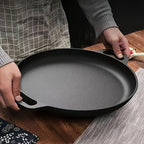 Sartén de hierro fundido versátil - Perfecta para pizzas, parrillas y panqueques - Compatible con todos los estufas, ideal para cocinar al aire libre y cocinas domésticas
