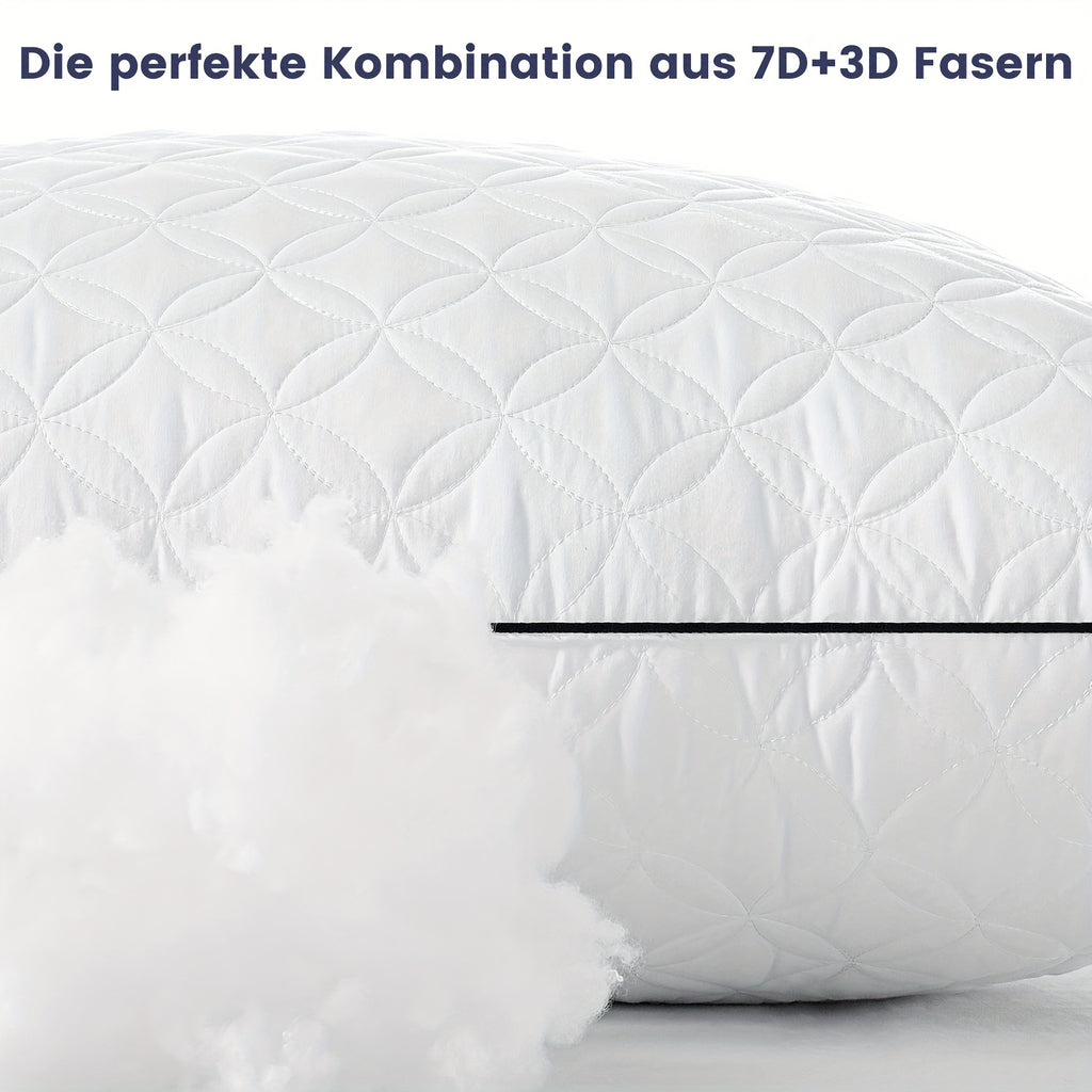 Almohadas para dormir 2 Pack 80×80CM, Almohadas para dormir de lado y de espalda, Almohadas super suaves rellenas de microfibra alternativa a la pluma