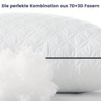 Almohadas para dormir 2 Pack 80×80CM, Almohadas para dormir de lado y de espalda, Almohadas super suaves rellenas de microfibra alternativa a la pluma