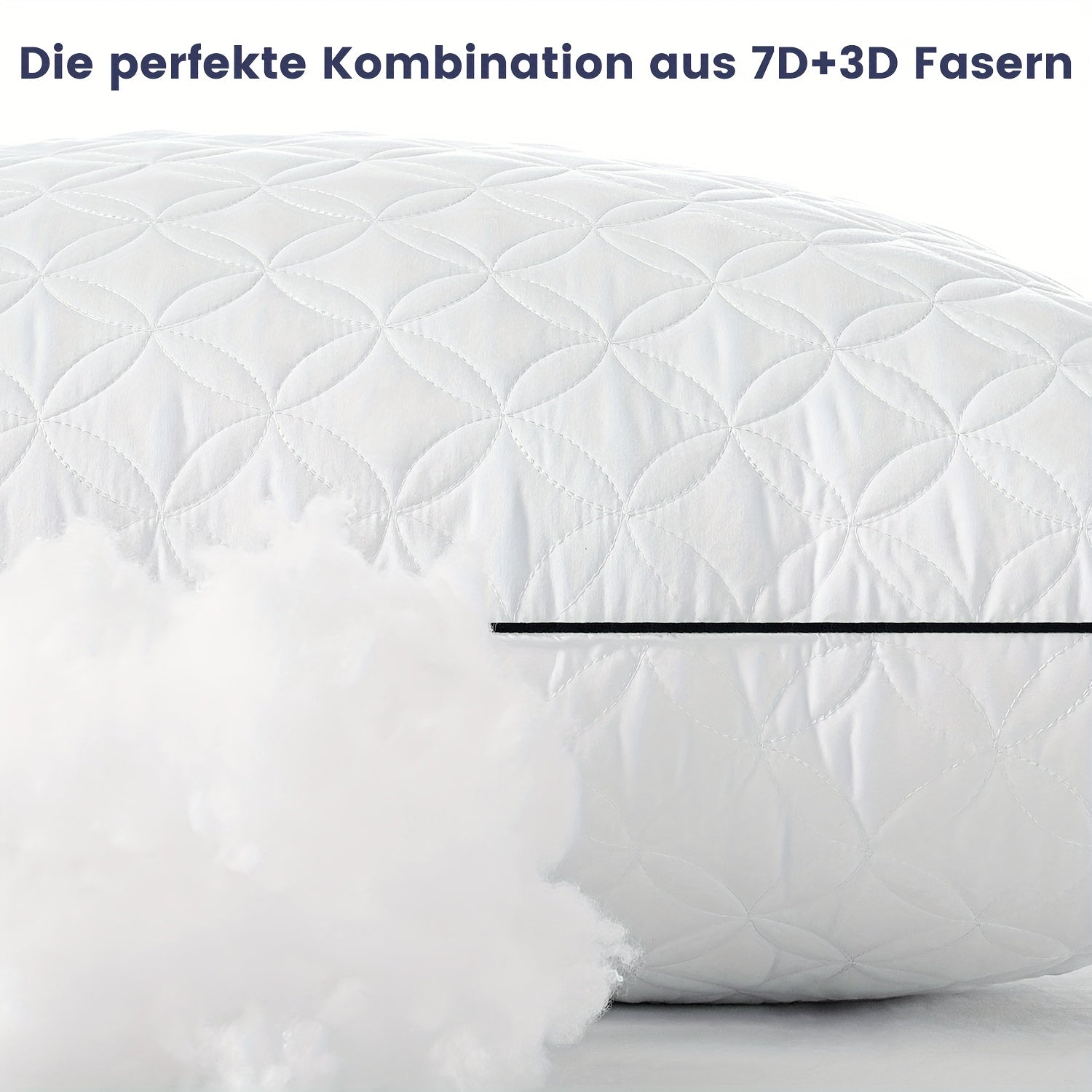 Almohadas para dormir 2 Pack 80×80CM, Almohadas para dormir de lado y de espalda, Almohadas super suaves rellenas de microfibra alternativa a la pluma