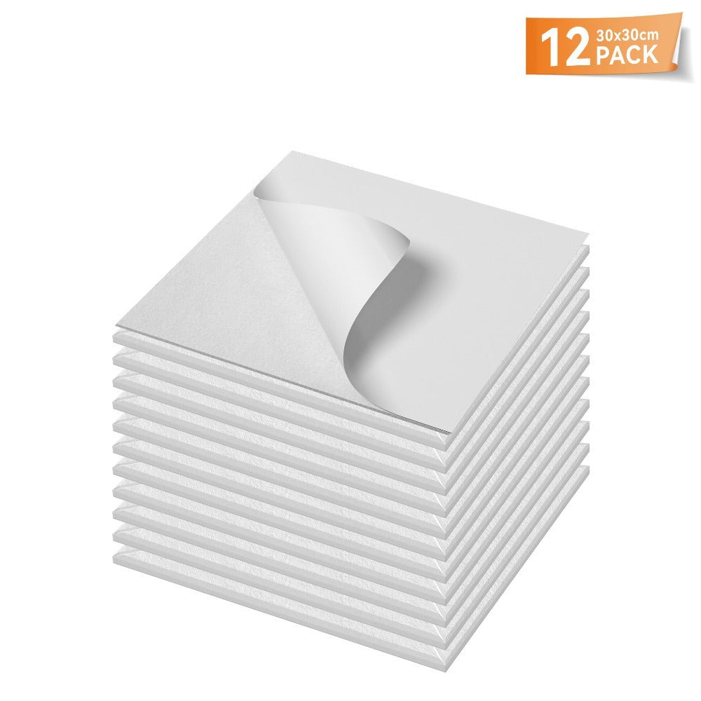 Paneles acústicos de pared autoadhesivos con patrón en X, 12x paneles de pared, revestimiento de pared de listones para aislamiento acústico, absorbe el ruido en paredes/techos