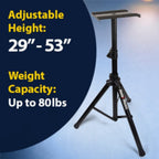 Par de Soportes para Altavoces de Estudio, Altura Ajustable, Modelo HPS-600MS, Estructura de Trípode Profesional de Alta Resistencia