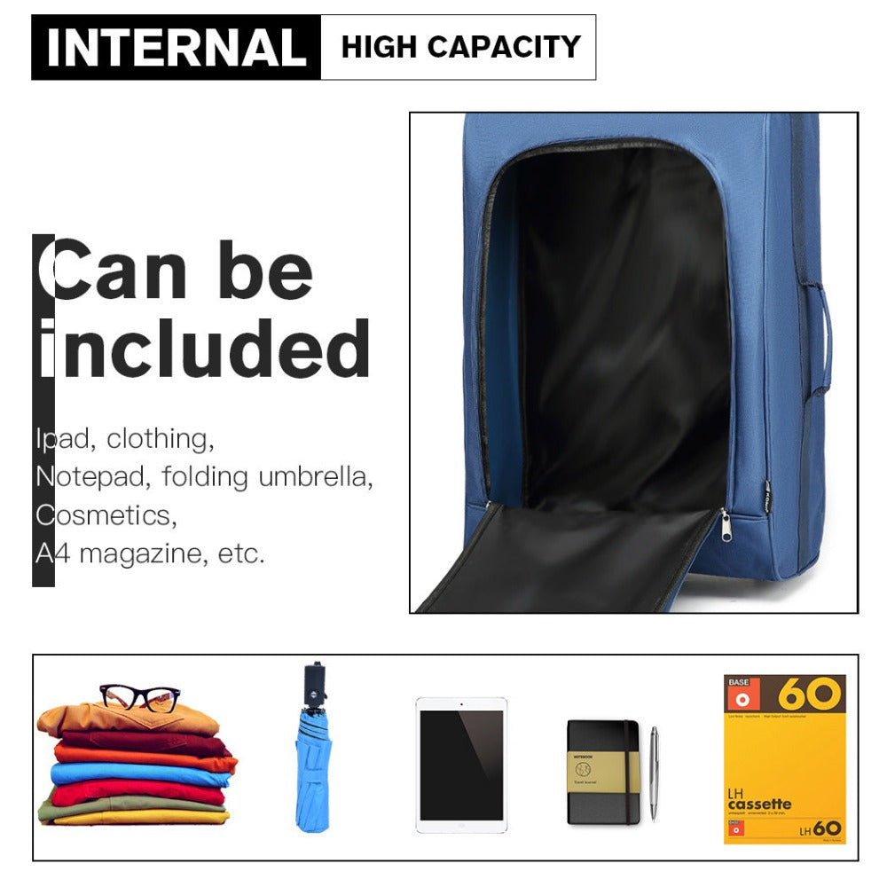 Maleta de cabina ligera tipo trolley, equipaje de mano, maleta blanda, maleta pequeña para equipaje de mano de avión para Lufthansa, Eurowings, Ryanair, maleta con ruedas tipo trolley de tela, 53 x 36 x 18 cm, azul, regalo de vuelta al cole y de vacacione