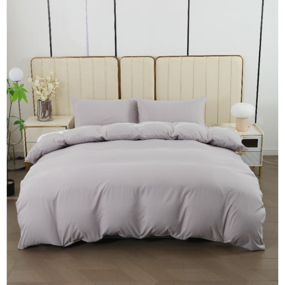 Juego de funda nórdica para cama 90-180 | Poliéster microfibra Incluye 1 funda de edredón y 1 funda de almohada (50×75 cm). Diseño liso, elegante y versátil. La funda de edredón puede utilizarse como colcha o sábana
