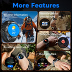 Reloj Inteligente LIGE para Hombres con Llamadas, Batería de 1000mAh/Linterna/Dos Cables de Carga, Pantalla HD Grande de 1.85 Pulgadas, Reloj de Fitness con 100+ Modos Deportivos, Monitor de Sueño IPX8 para Android e IOS