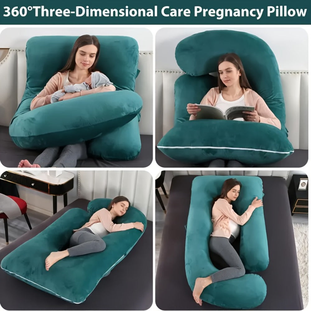 Almohada para Mujeres Embarazadas, Almohada Lateral de Protección Lumbar, Soporte de Embarazo en Forma de C Extraíble y Lavable, Soporte Ergonómico para la Cintura, Suave y Duradera, Sueño Cómodo, Ideal para Regalos de Navidad, Halloween y Acción de Graci