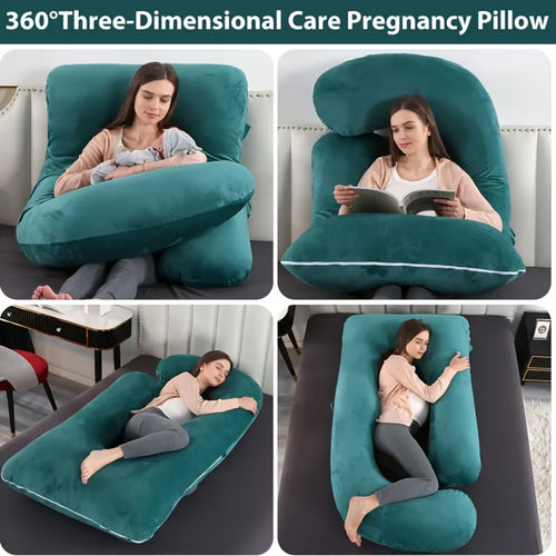 Almohada para Mujeres Embarazadas, Almohada Lateral de Protección Lumbar, Soporte de Embarazo en Forma de C Extraíble y Lavable, Soporte Ergonómico para la Cintura, Suave y Duradera, Sueño Cómodo, Ideal para Regalos de Navidad, Halloween y Acción de Graci