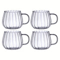 Almacén local, juego de 4/6 tazas de vidrio de borosilicato con asas en forma de calabaza, aptas para té, café, desayuno de avena, leche, zumo, bebidas frías, etc. Ligeras y duraderas, resistentes al frío y al calor.