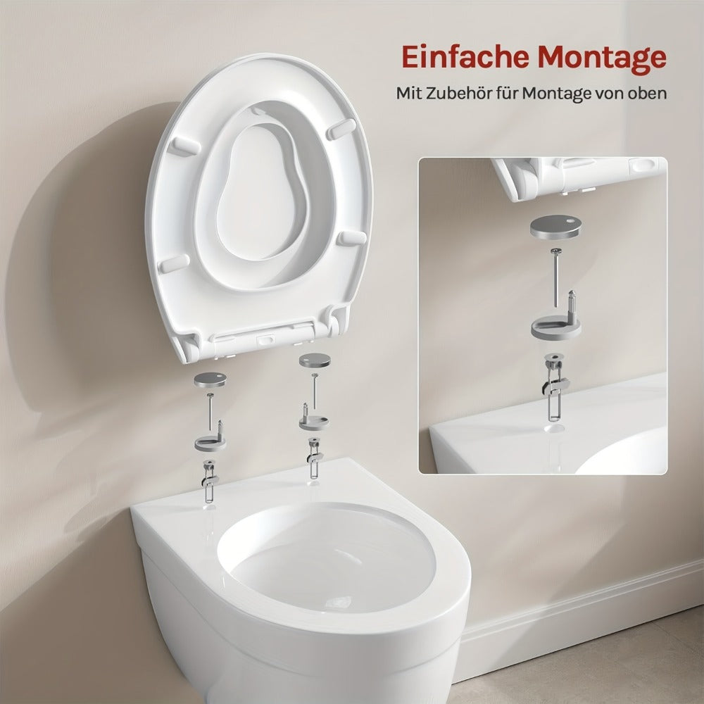 Tapa de inodoro de cierre suave 1pc | Baño, recambio e instalación rápida