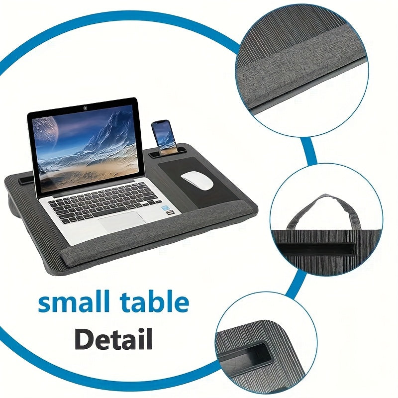 Escritorio | Escritorio de oficina multiusos con reposabrazos, alfombrilla para ratón, ranuras para tablet y teléfono, escritorio portátil