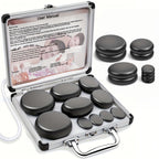 Juego de masaje con piedras calientes con control de temperatura - Kit calentador de piedras calientes de basalto de 10 piezas / Kit calentador de piedras calientes de basalto de 20 piezas, herramientas profesionales de masaje de spa, apto para masaje de